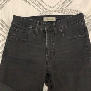 Madewell black ripped 9 inch high rise jeans